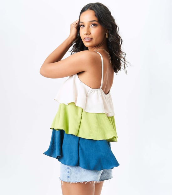 Multi Color Layered Strappy Top - Image 3