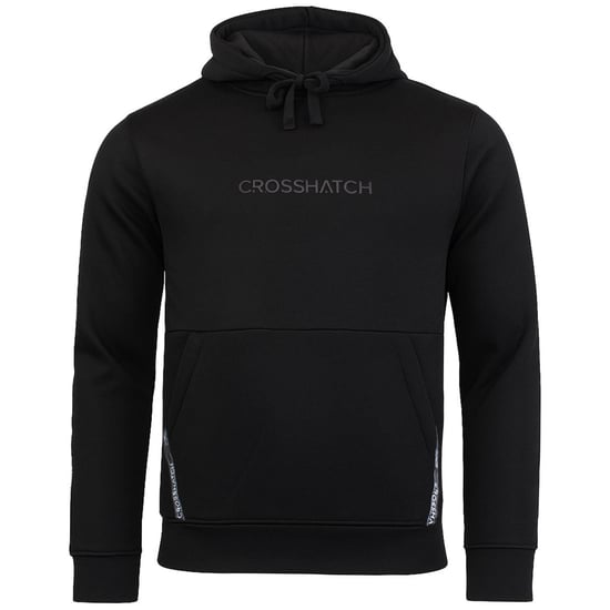 Crosshatch Apollos Panel Tape Mens Black Hoodie - Image 1