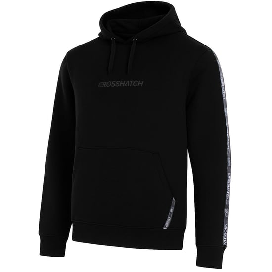 Crosshatch Apollos Panel Tape Mens Black Hoodie - Image 2