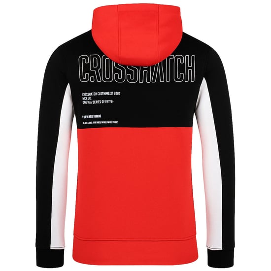 Crosshatch Compounds Panel Mens Black/Red Hoodie - Image 3