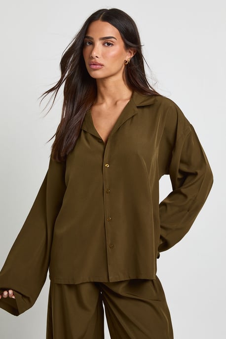 Petite Oversized Shirt & Wide Leg Trouser Co-ord - Image 4