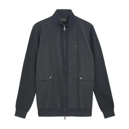 Lyle & Scott Mens Milano Knitted Hybrid Jacket (Blue) - Image 1