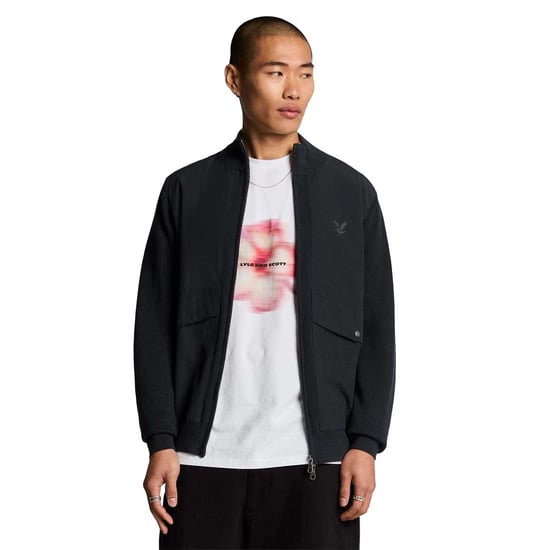 Lyle & Scott Mens Milano Knitted Hybrid Jacket (Blue) - Image 4