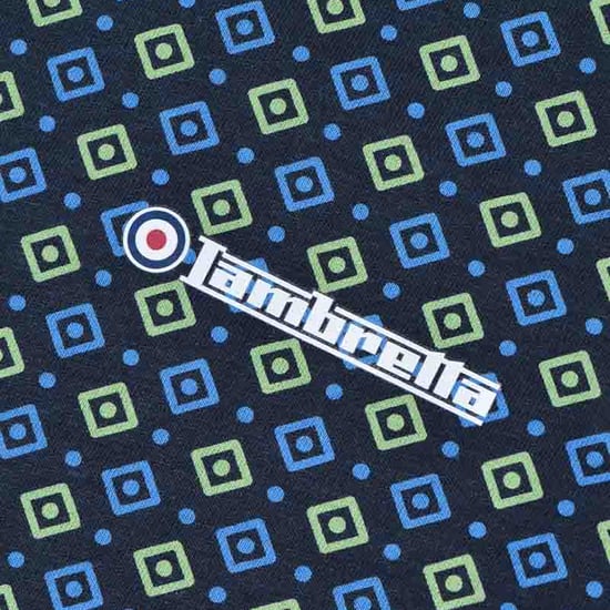 Lambretta Heren SS25 Geometrisch T-shirt (Marine/Basil) - Image 3