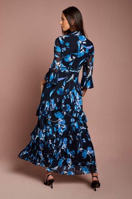 Pleated Frill Chiffon Maxi Dress - Image 3
