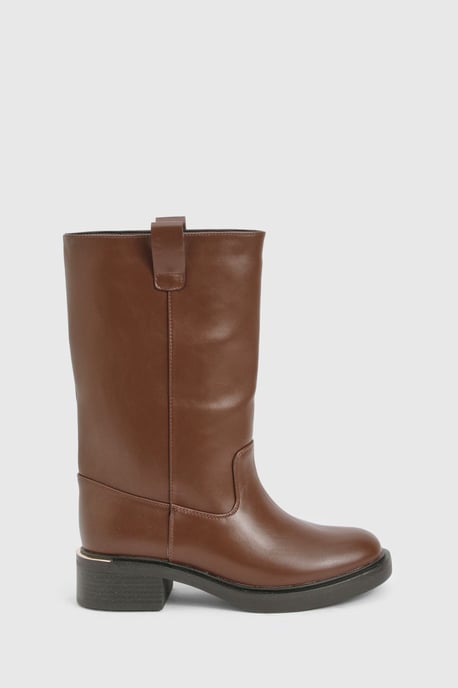 Wide Fit Column Calf High Boots - Image 3