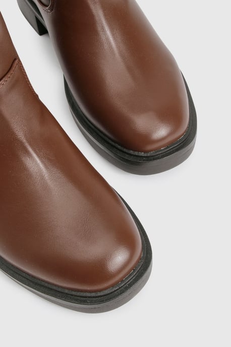 Wide Fit Column Calf High Boots - Image 5