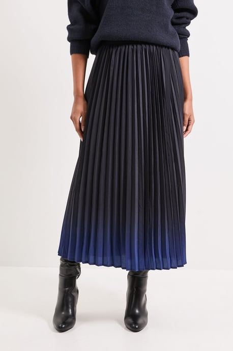 Ombre Print Pleated Midi Skirt - Image 2