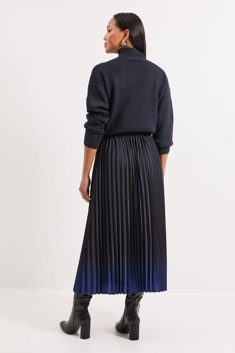 Ombre Print Pleated Midi Skirt - Image 3