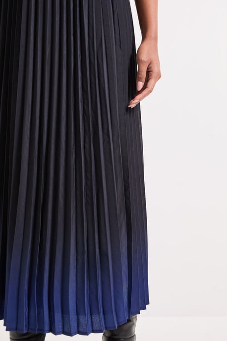 Ombre Print Pleated Midi Skirt - Image 4
