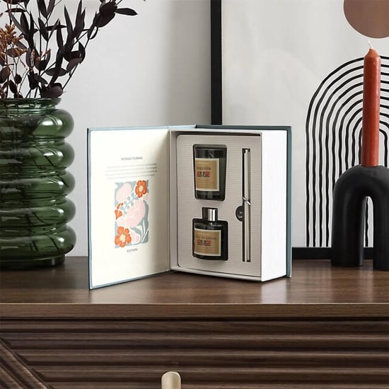 WDMT Geurkaarsen giftbox – luxe cadeauset met geurkaars & geurstokjes – blauw - Image 2