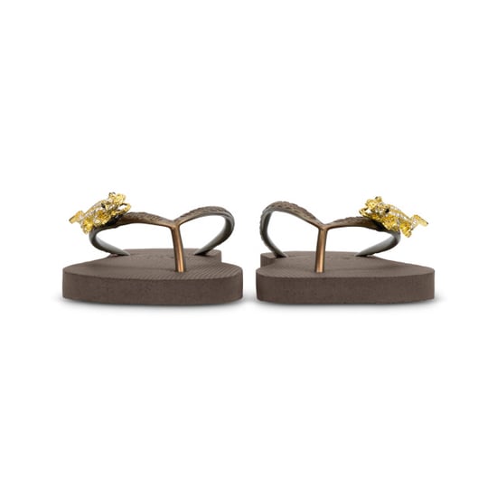 Uzurii Gold crocodile switch koffie dames slippers, , maat: - Image 2