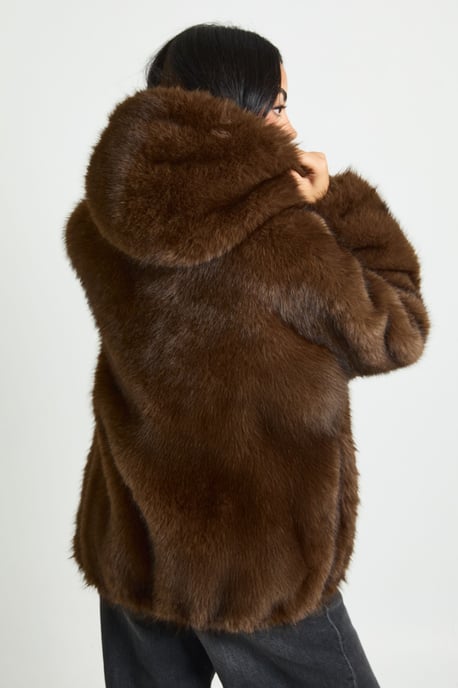 Premium Faux Fur Hooded Jacket - Image 2