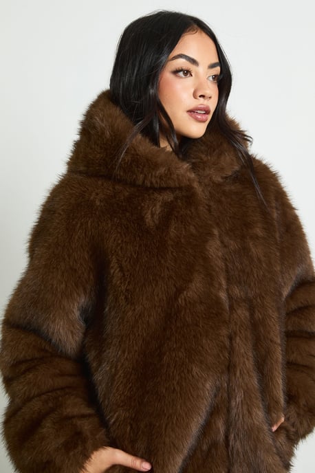 Premium Faux Fur Hooded Jacket - Image 4