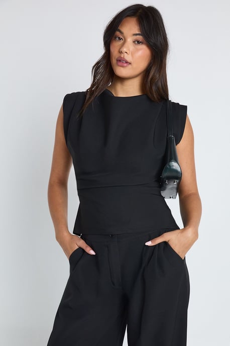Pleated Cinched Top & Palazzo Trouser Co-ord - Image 3