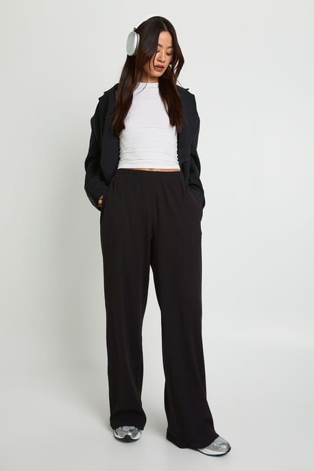Tall Rib Wide Leg Trouser - Image 1