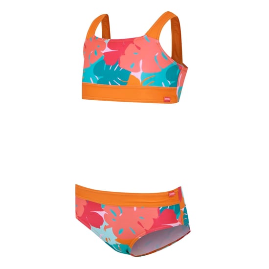 Regatta Meisjes Dakaria III Tropical Leaves Bikiniset (Oranje/Blauw/roze) - Image 3