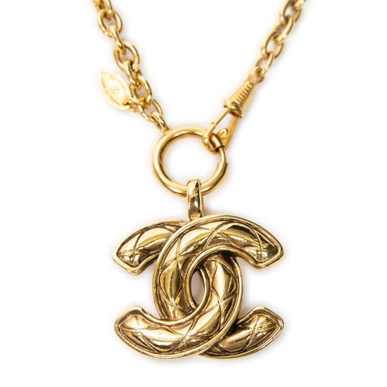 Quilted CC Pendant Chain Necklace Ketting - Image 2