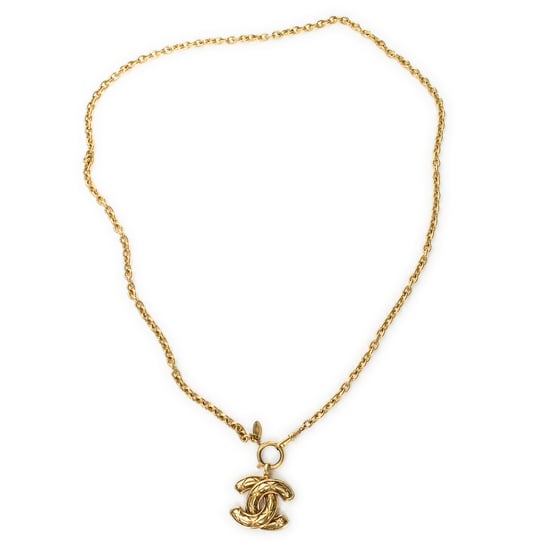 Quilted CC Pendant Chain Necklace Necklace - Image 1