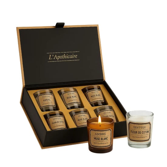 WDMT Luxe geurkaarsen geschenkset – 6 kaarsen in beige cadeaubox - Image 1