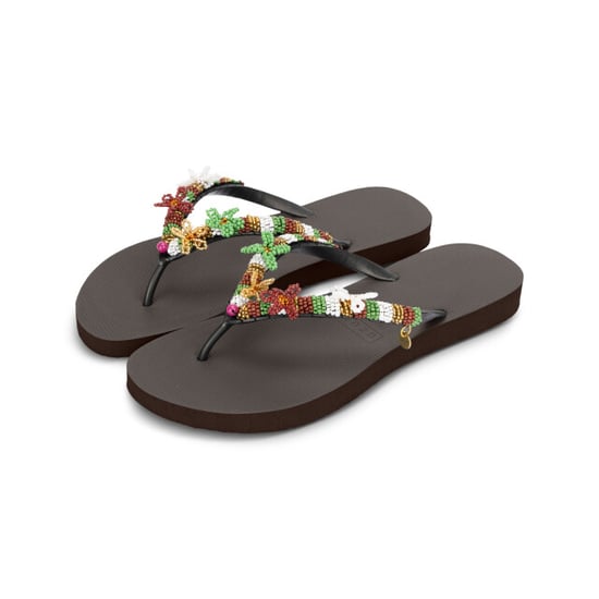 Uzurii Las dalias gold koffie dames slippers, , maat: - Image 2