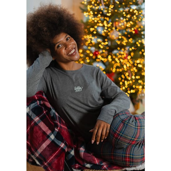 Happy Shorts Dames pyjama broek lang grijs/rood geruit flanel - Image 3
