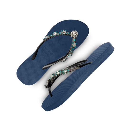 Uzurii Dolce chrystal marineblauw dames slippers, , maat: - Image 1