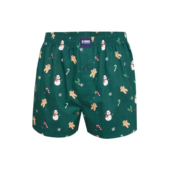 Happy Shorts Wijde kerst boxershort heren snowman + gingerbread groen - Image 1