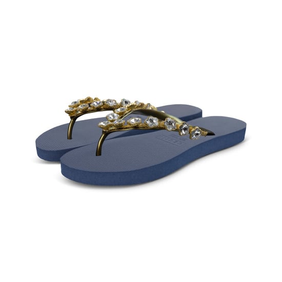 Uzurii Chrystal flower marineblauw dames slippers, , maat: - Image 2