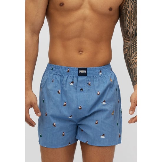 Happy Shorts Wijde kerst boxershort heren skiing santa lichtblauw - Image 5