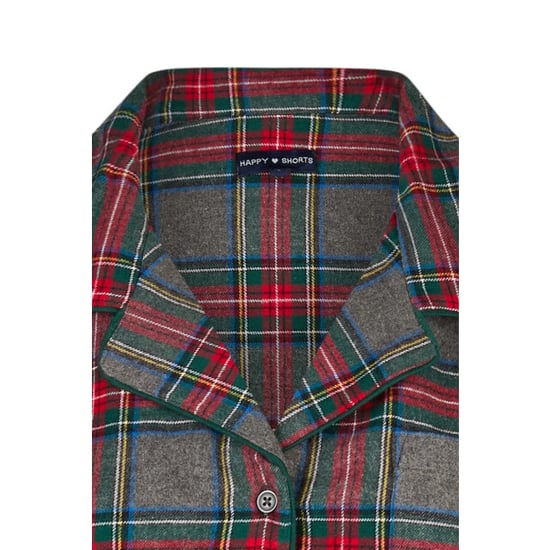 Happy Shorts Dames nachthemd lange mouw flanel rood/grijs geruit - Image 3