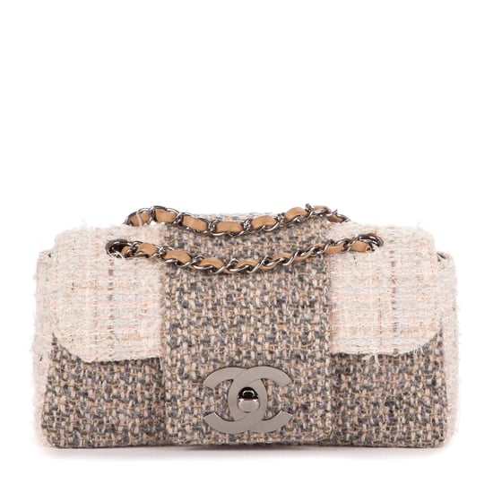 Vintage Tweed Turnlock Single Flap Schoudertas - Image 1
