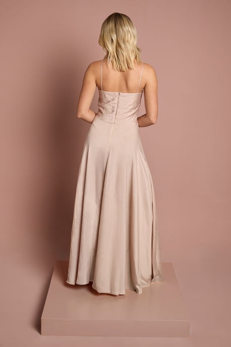 Teen Satin Pleat Detail Bridesmaid Dress - Image 3
