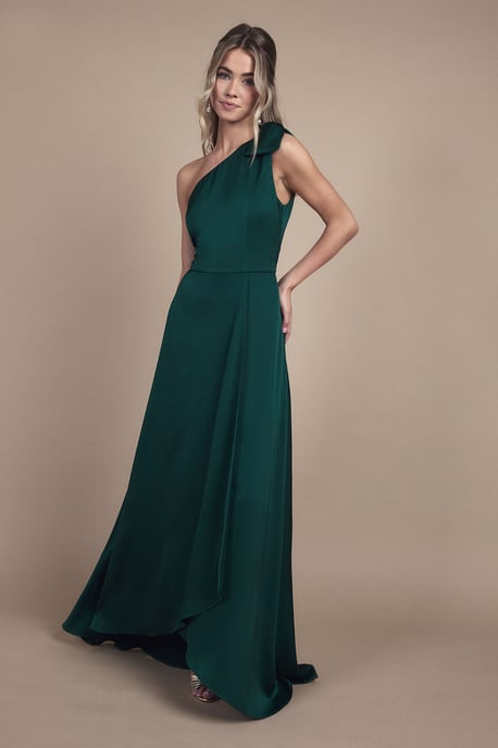 Teen Coast One Shoulder Bow Bridesmaid Dress - Image 4