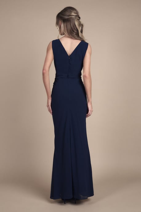 Teen Bridesmaid Ruched Detail Satin Maxi Bridesmaid Dress - Image 2