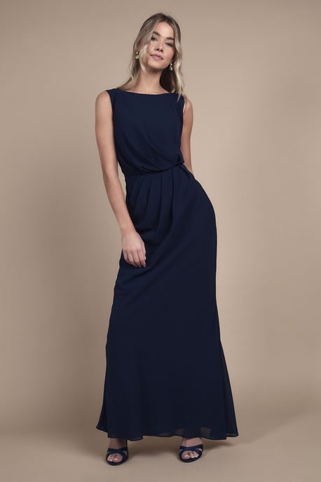 Teen Bridesmaid Ruched Detail Satin Maxi Bridesmaid Dress - Image 3