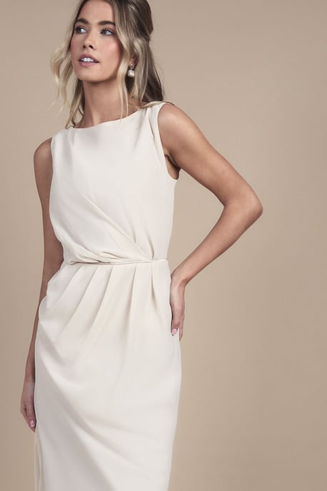 Teen Bridesmaid Ruched Detail Satin Maxi Bridesmaid Dress - Image 2