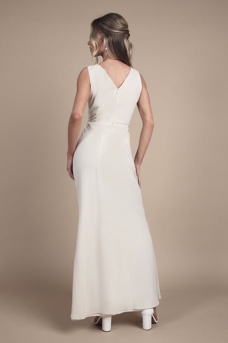 Teen Bridesmaid Ruched Detail Satin Maxi Bridesmaid Dress - Image 3