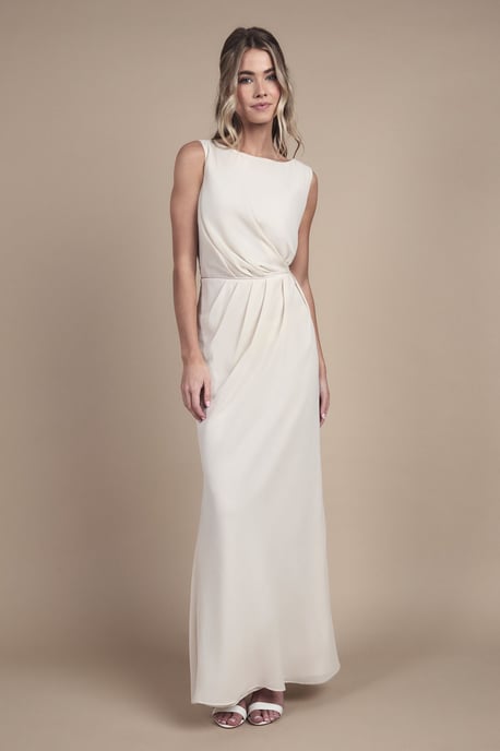 Teen Bridesmaid Ruched Detail Satin Maxi Bridesmaid Dress - Image 4