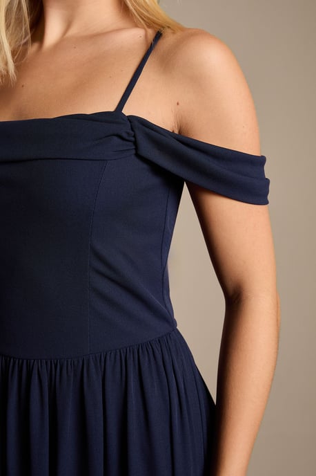 Teen Coast Cold Shoulder Stretch Mesh Bridesmaid Dress - Image 4