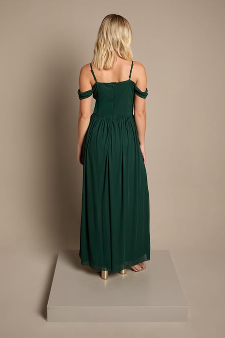 Teen Coast Cold Shoulder Stretch Mesh Bridesmaid Dress - Image 3