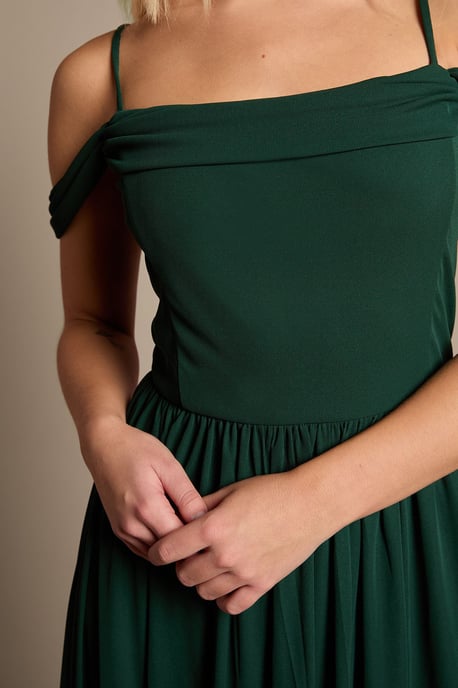 Teen Coast Cold Shoulder Stretch Mesh Bridesmaid Dress - Image 4