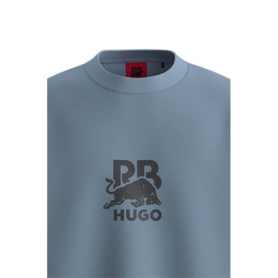 Men's Hugo x Racing Bulls Dahrain Stealth Logo Sweatshirt in Blue - Image 4