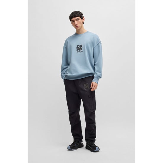 Men's Hugo x Racing Bulls Dahrain Stealth Logo Sweatshirt in Blue - Image 5