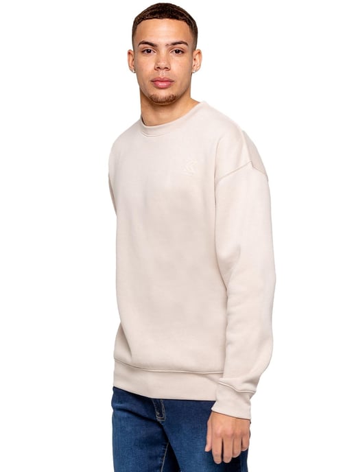 Kruze | Mens Oversized Crew Neck Sweatshirt - Clay - Image 2