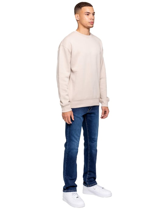 Kruze | Mens Oversized Crew Neck Sweatshirt - Clay - Image 4