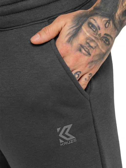Kruze | Mens Fleece Joggers - Charcoal - Image 3