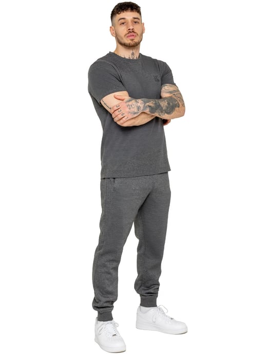 Kruze | Mens Fleece Joggers - Charcoal - Image 4
