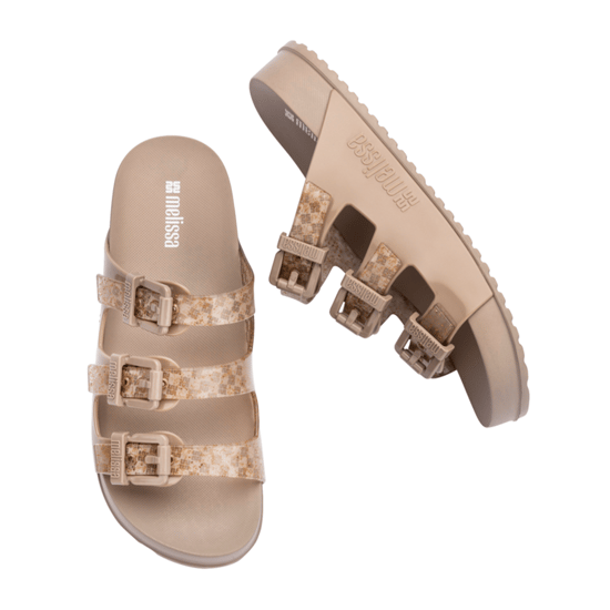 Cozy Stripes Slip On Shoes in Beige - Image 3
