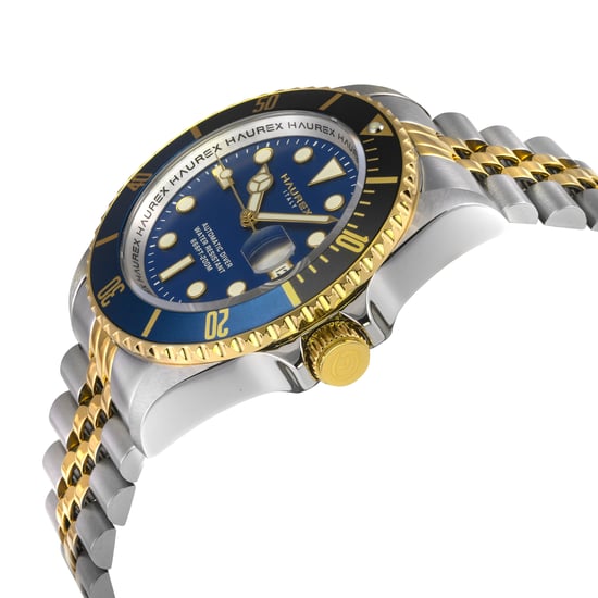 Eterno Black Blue Bezel Black Dial Two Toned Stainless steel Watch - Image 3